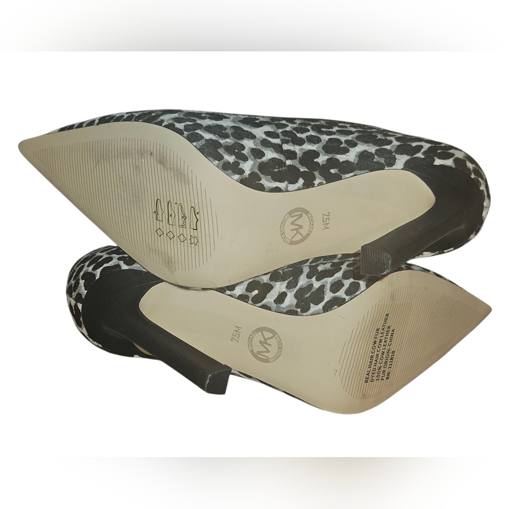 Michael Kors Black and White Animal Print Heels Size 7.5 Exellent Condition - Picture 7 of 11
